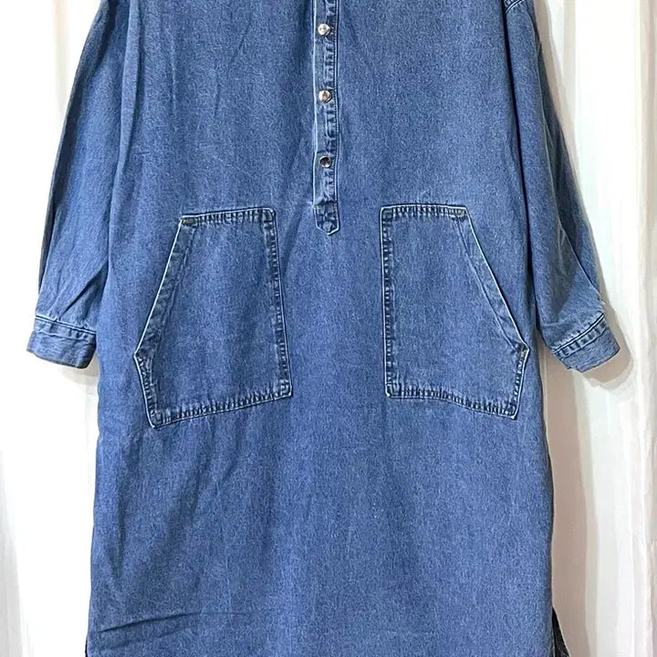 [BUNJANG] Denim Long Dress (Size 55.5-77) / 청 데님 롱 원피스 55반-77 거의새것