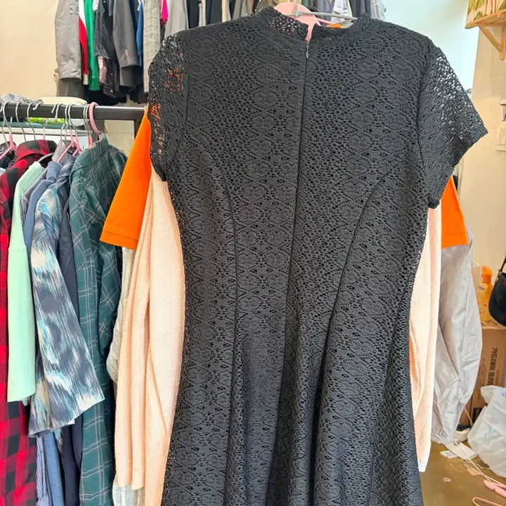 [BUNJANG] ZARA Black Lace Short Sleeve Blouse Dress / 자라 블랙 레이스 반팔 블라우스 원피스