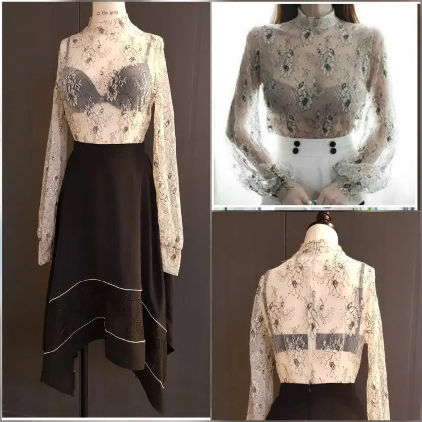 [BUNJANG] Tiara Lace Blouse / [55~66]홀복레이스블라우스