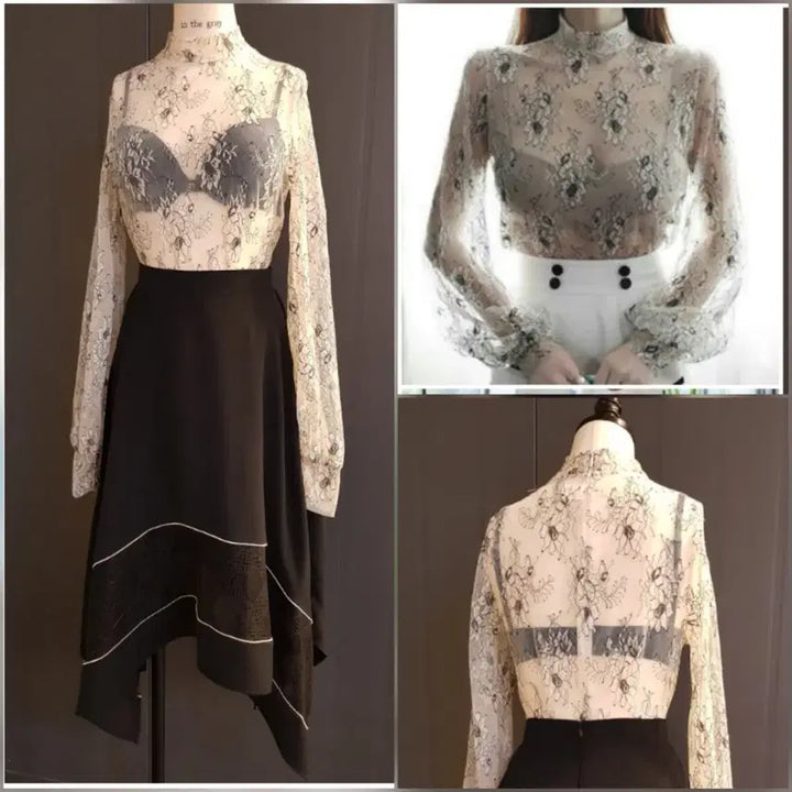 [BUNJANG] Tiara Lace Blouse / [55~66]홀복레이스블라우스