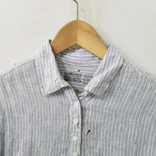 [BUNJANG] MUJI Linen 100% Striped Shirt / 무인양품 MUJI 린넨 100% 스트라이프 셔츠