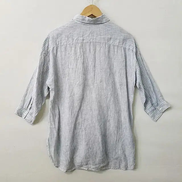 [BUNJANG] MUJI Linen 100% Striped Shirt / 무인양품 MUJI 린넨 100% 스트라이프 셔츠