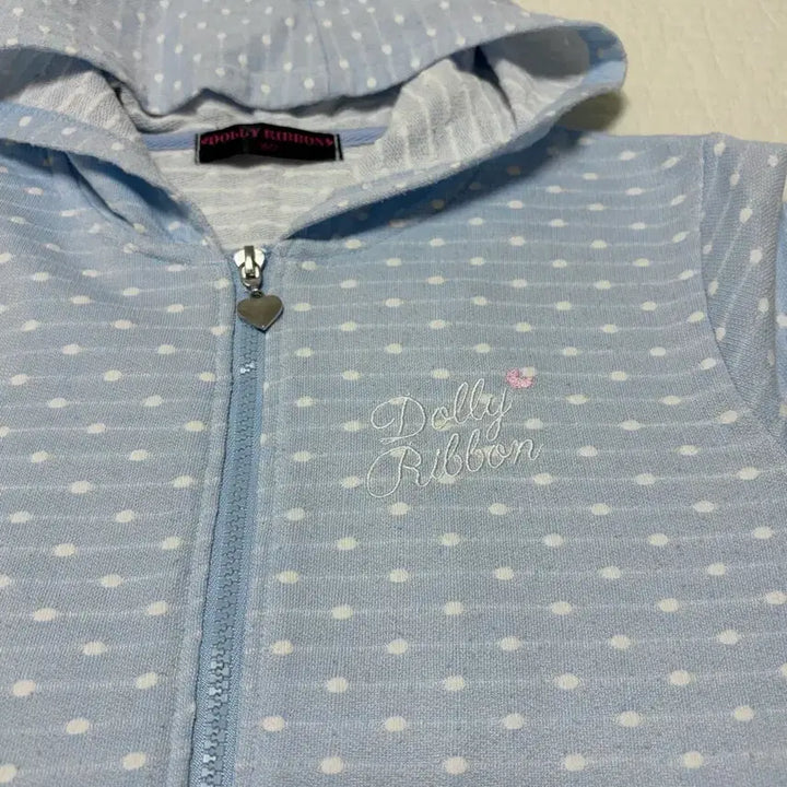 [BUNJANG] Dolly Ribbon Dot Ribbon Hoodie Zip-up / [일본 빈티지] 도트 리본 후드 집업