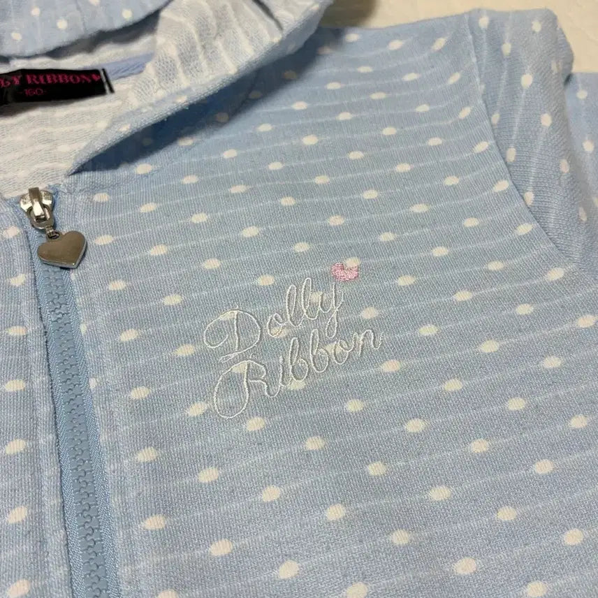 [BUNJANG] Dolly Ribbon Dot Ribbon Hoodie Zip-up / [일본 빈티지] 도트 리본 후드 집업