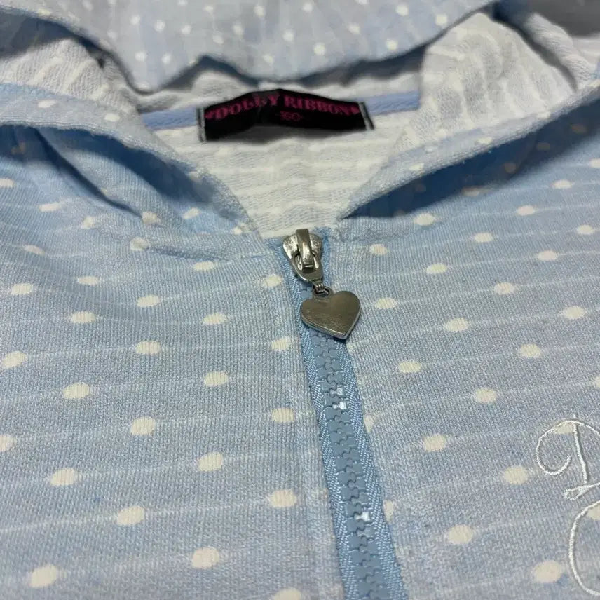[BUNJANG] Dolly Ribbon Dot Ribbon Hoodie Zip-up / [일본 빈티지] 도트 리본 후드 집업