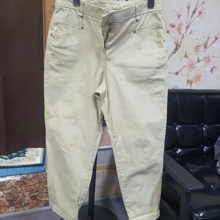 [BUNJANG] IZZAT BABA Beige Summer Loose Fit Cotton Pants / IZZAT BABA베이지 여름 배기  면바지  택배비포함가