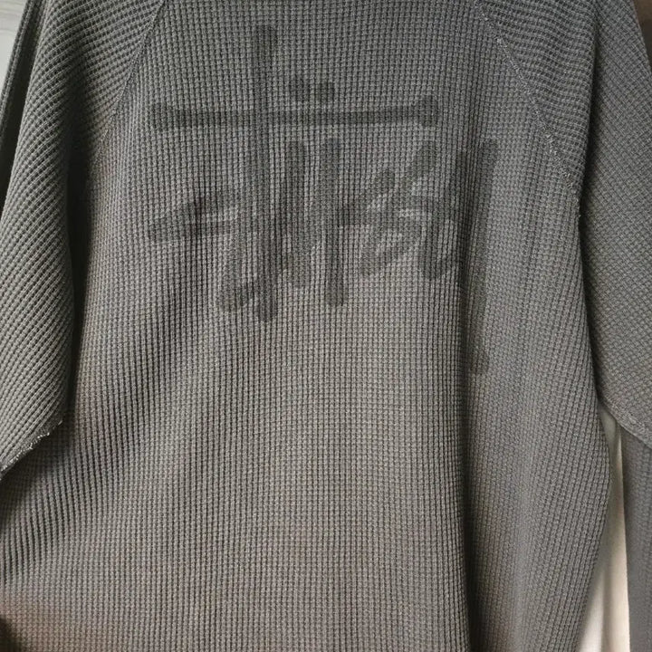 [SOLD OUT] 스투시 래글런 써멀 롱슬리브 크루 워시드 블랙