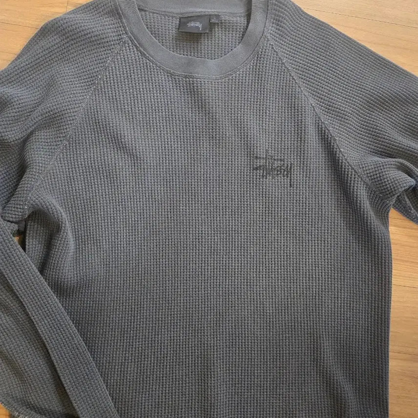 [SOLD OUT] 스투시 래글런 써멀 롱슬리브 크루 워시드 블랙