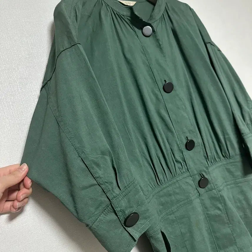 [BUNJANG] TIME Dolman Green Linen Dress / 타임 돌먼 그린 린넨원피스