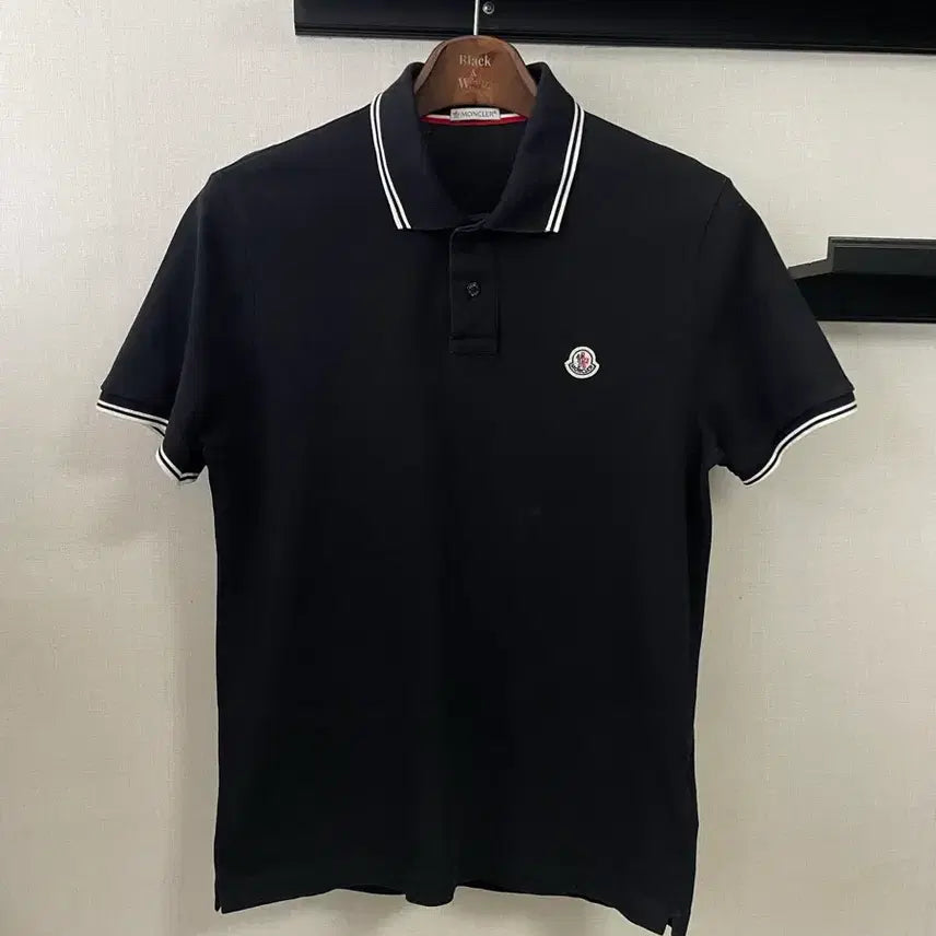 [SOLD OUT] 몽클레어 블랙 남성 반팔 폴로티셔츠 S