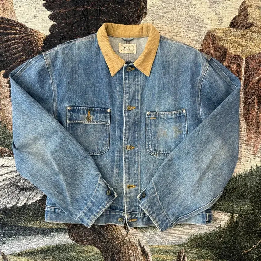 [BUNJANG] Polo Ralph Lauren Dungaree Denim Jacket - XL / 90s 폴로 랄프로렌 덩가리 데님자켓  XL (포켓 없는 버젼)