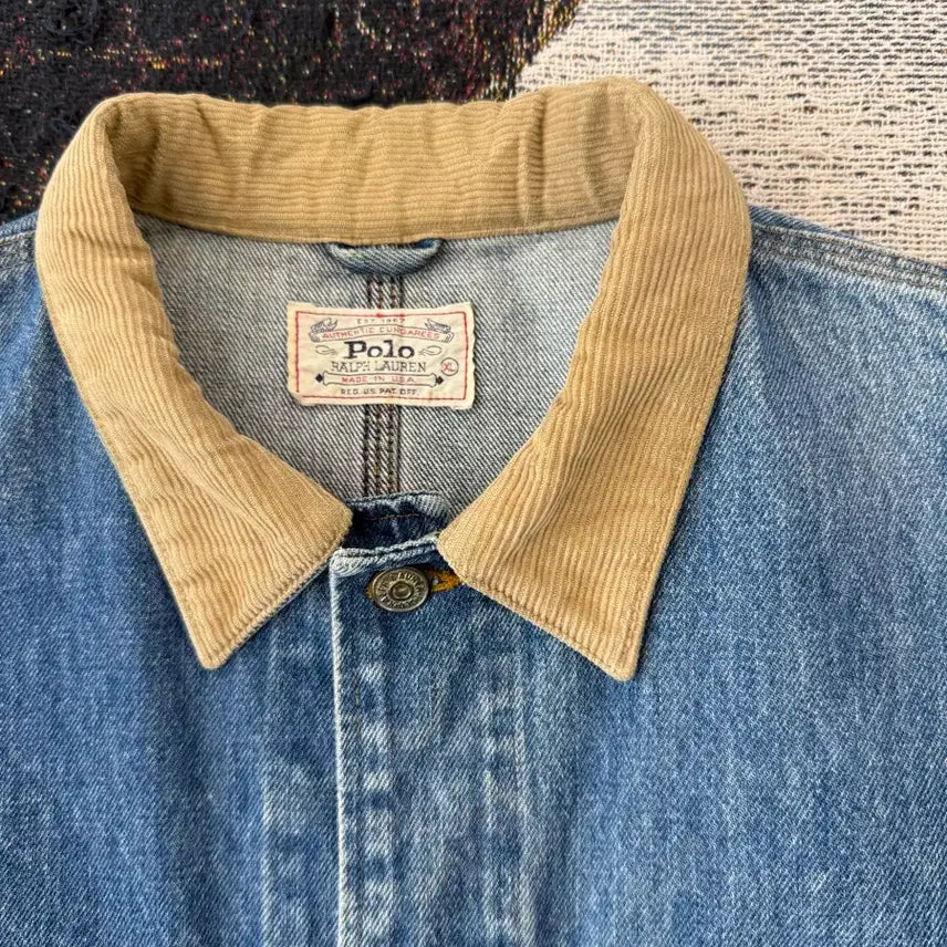 [BUNJANG] Polo Ralph Lauren Dungaree Denim Jacket - XL / 90s 폴로 랄프로렌 덩가리 데님자켓  XL (포켓 없는 버젼)