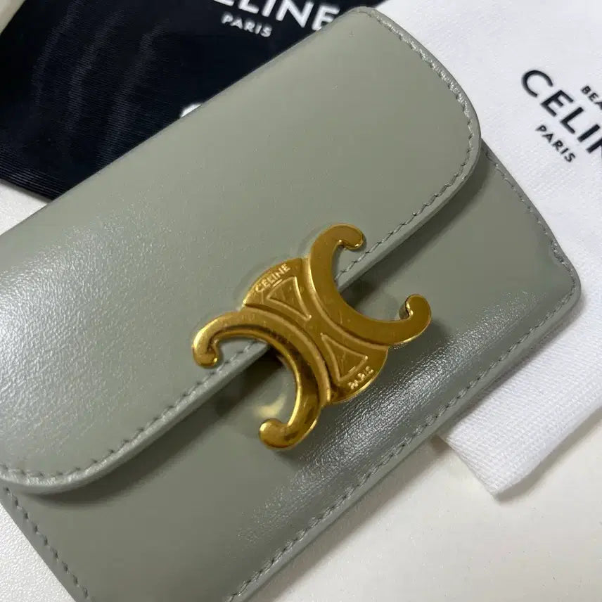 [BUNJANG] Celine Triomphe Card Wallet / 셀린느 트리옹프 카드지갑 라이트클레이 + 풀 구성