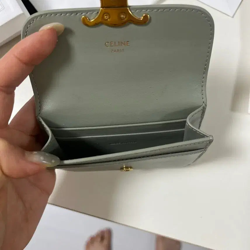 [BUNJANG] Celine Triomphe Card Wallet / 셀린느 트리옹프 카드지갑 라이트클레이 + 풀 구성