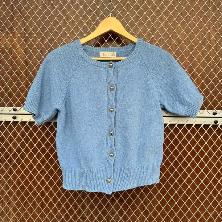 [BUNJANG] Til I Die Rosy Half Sleeve Knit Cardigan / 틸아이다이 로지 하프 슬리브 가디건 라운드 반팔 니트 F