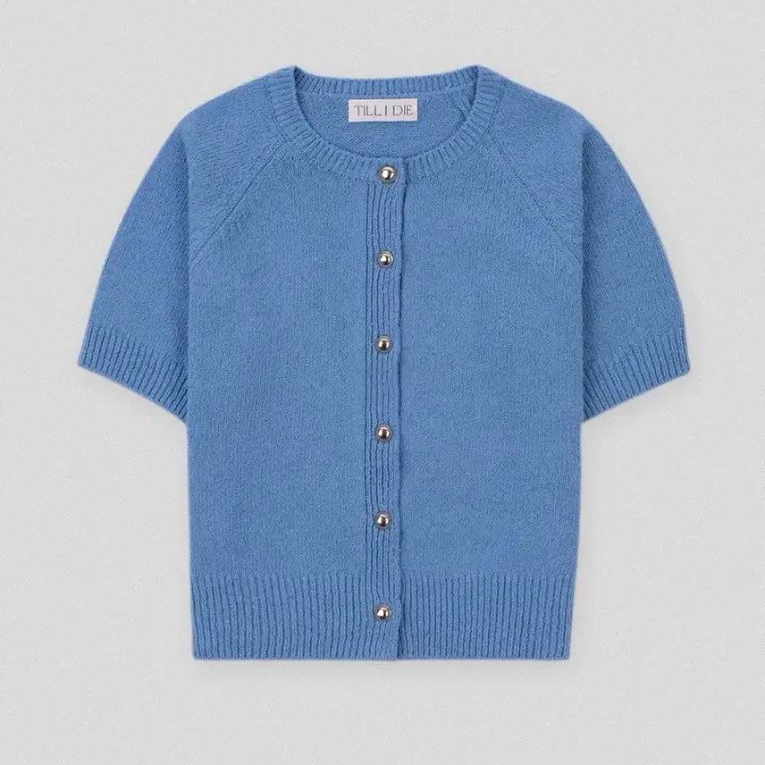 [BUNJANG] Til I Die Rosy Half Sleeve Knit Cardigan / 틸아이다이 로지 하프 슬리브 가디건 라운드 반팔 니트 F