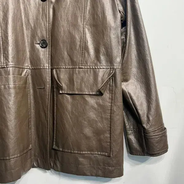 [SOLD OUT] 프리 파르티멘토 빈티지 레더 카 코트 가죽 블레이저 브라운