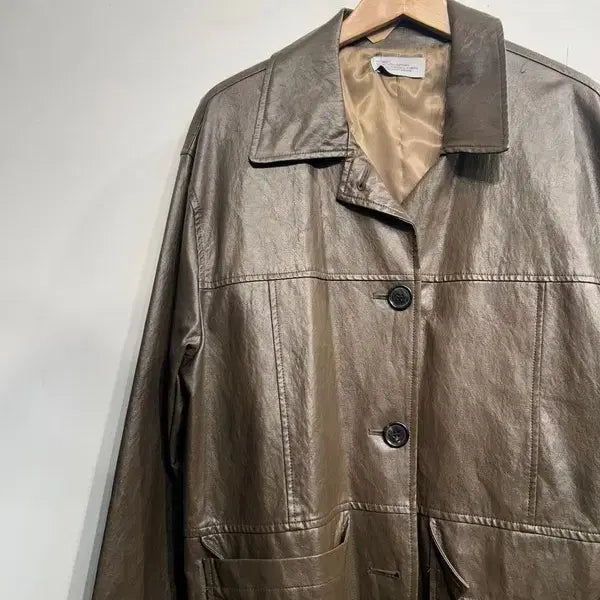 [SOLD OUT] 프리 파르티멘토 빈티지 레더 카 코트 가죽 블레이저 브라운