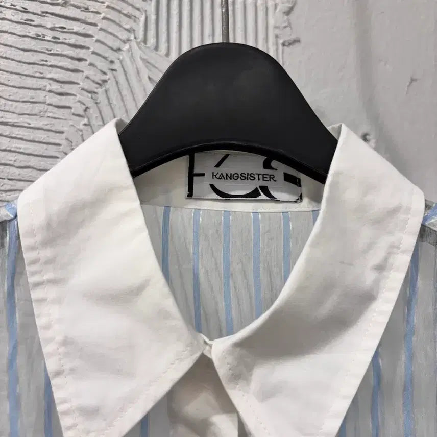 [SOLD OUT] 강자매 하늘색 시스루 롱셔츠