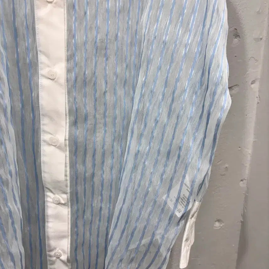 [SOLD OUT] 강자매 하늘색 시스루 롱셔츠