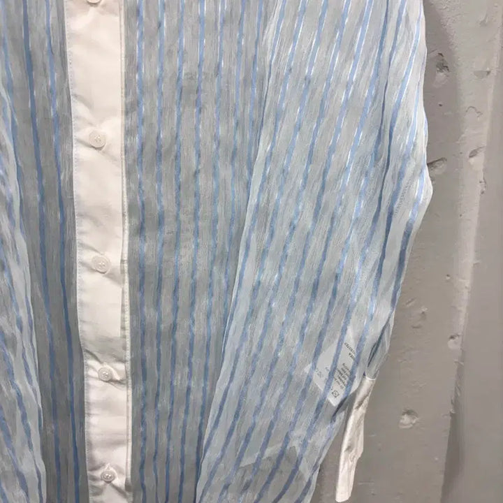 [SOLD OUT] 강자매 하늘색 시스루 롱셔츠