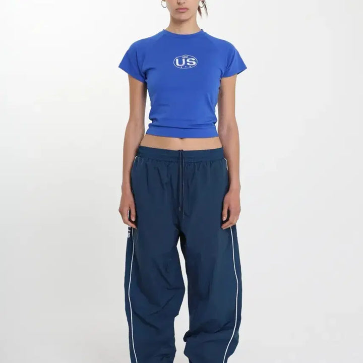 [BUNJANG] SEO US Logo Mini Short Sleeve T-shirt / seo 에스이오 US 로고 미니 반팔 티셔츠 블루