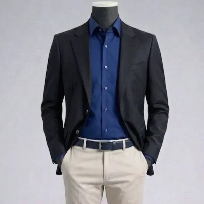 [BUNJANG] Givenchy Wool Notched Lapel Blazer Jacket / 지방시 / 울 노치드라펠 블레이져 자켓 솔리드 블랙 / 41R[105]
