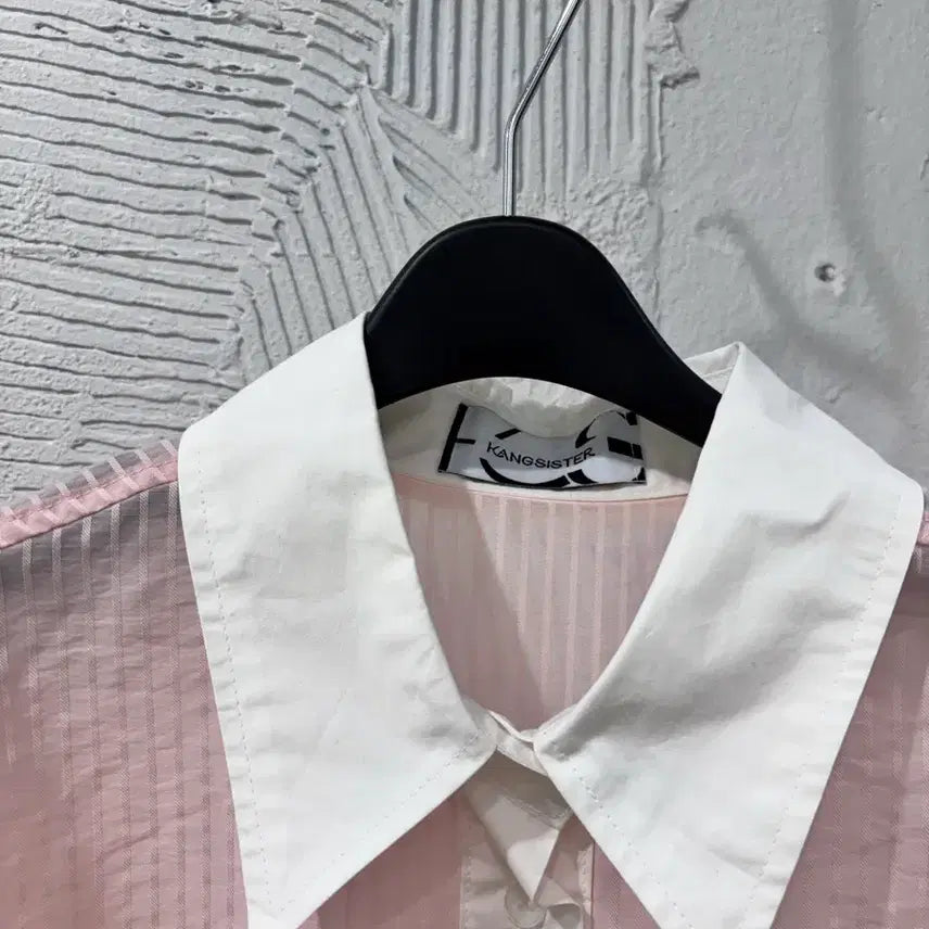 [BUNJANG] Gangjaemei Light Pink Long Shirt / 강자매 연핑크 롱셔츠