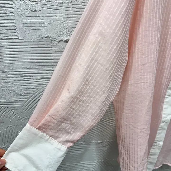 [BUNJANG] Gangjaemei Light Pink Long Shirt / 강자매 연핑크 롱셔츠