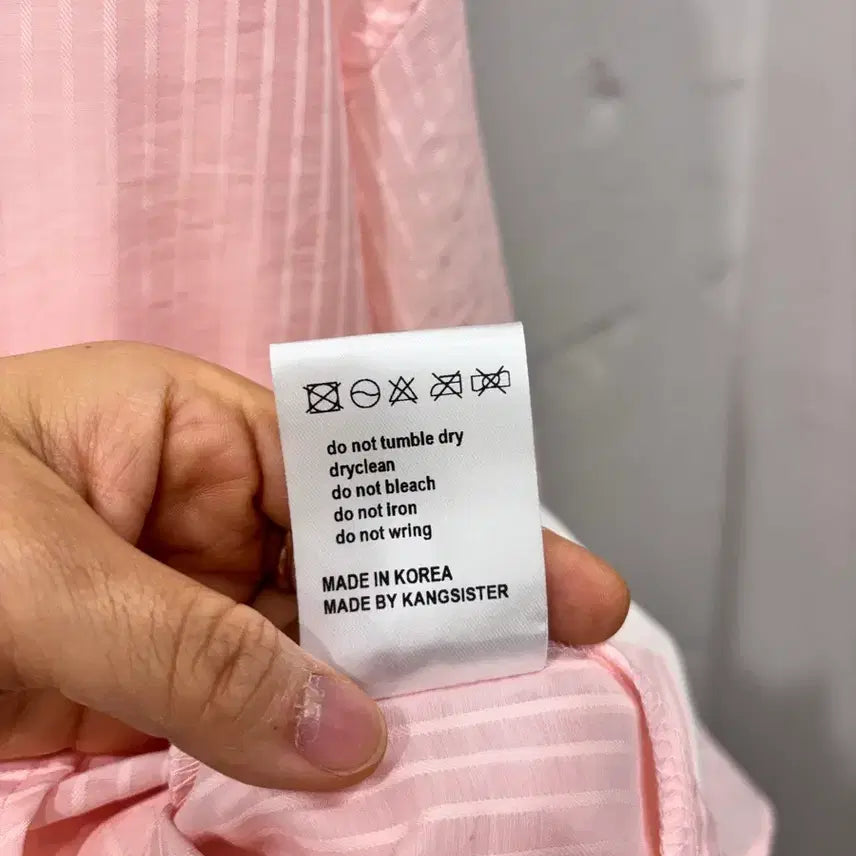 [BUNJANG] Gangjaemei Light Pink Long Shirt / 강자매 연핑크 롱셔츠