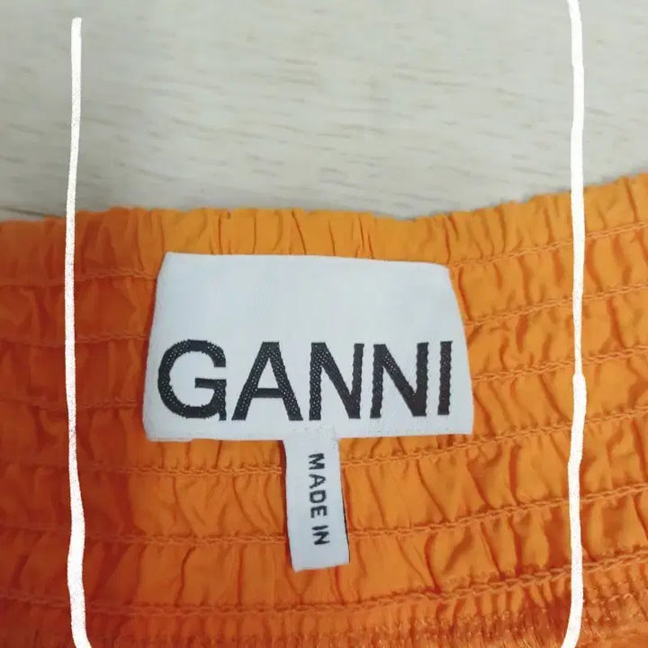 [BUNJANG] GANNI Orange Tie Cotton Dress (Size 34) / [새상품급/GANNI] 가니 오렌지 타이 코튼 원피스 (34사이즈)