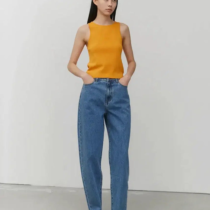[BUNJANG] Amomento Recycle Cotton Denim Jeans / [택달린 새상품] 아모멘토 리사이클 코튼 데님 미드블루 0사이즈
