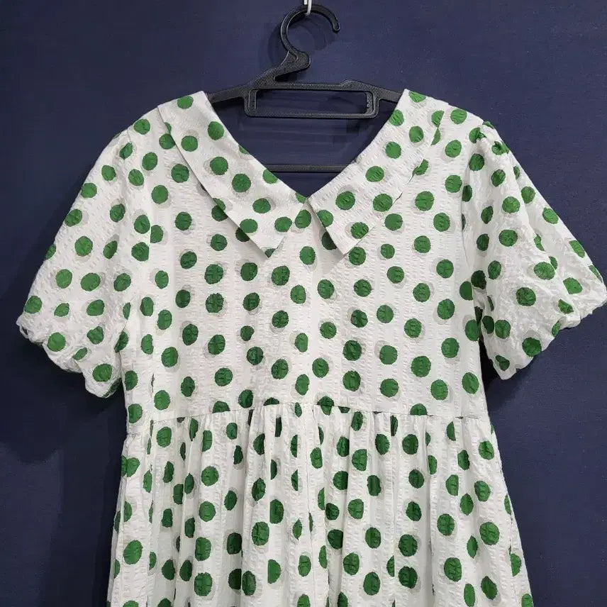 [BUNJANG] Dot Seersucker Long Dress / 도트 시어서커 롱원피스(새상품)