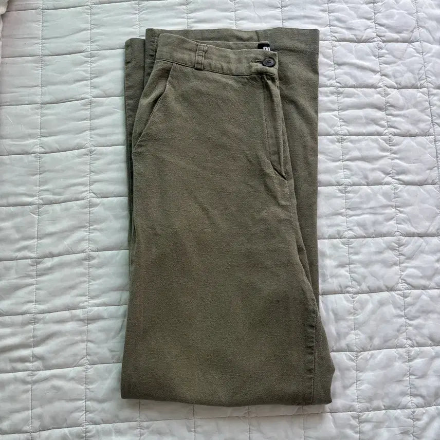 [BUNJANG] Black Up Khaki Straight Pants / 블랙업 카키 스트레이트 팬츠