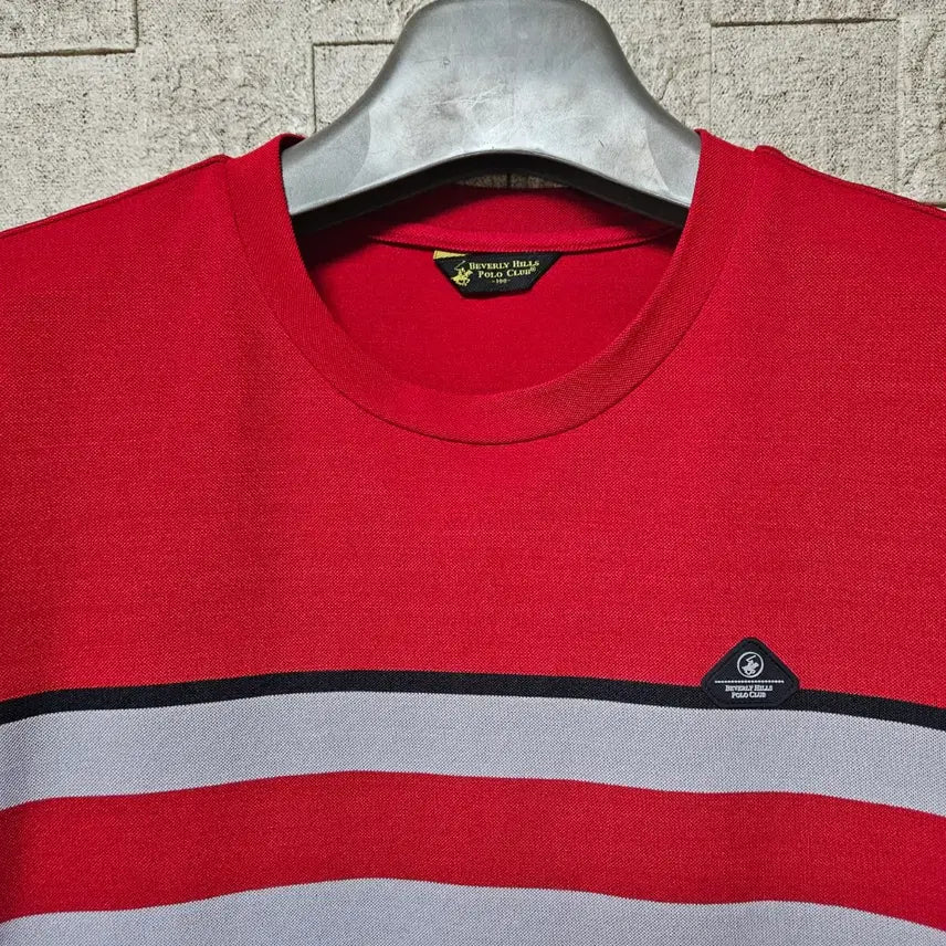 [BUNJANG] Beverly Hills Polo Club Red Stripe T-Shirt / Beverly Hills Polo Club 레드 스트라이프 티셔츠