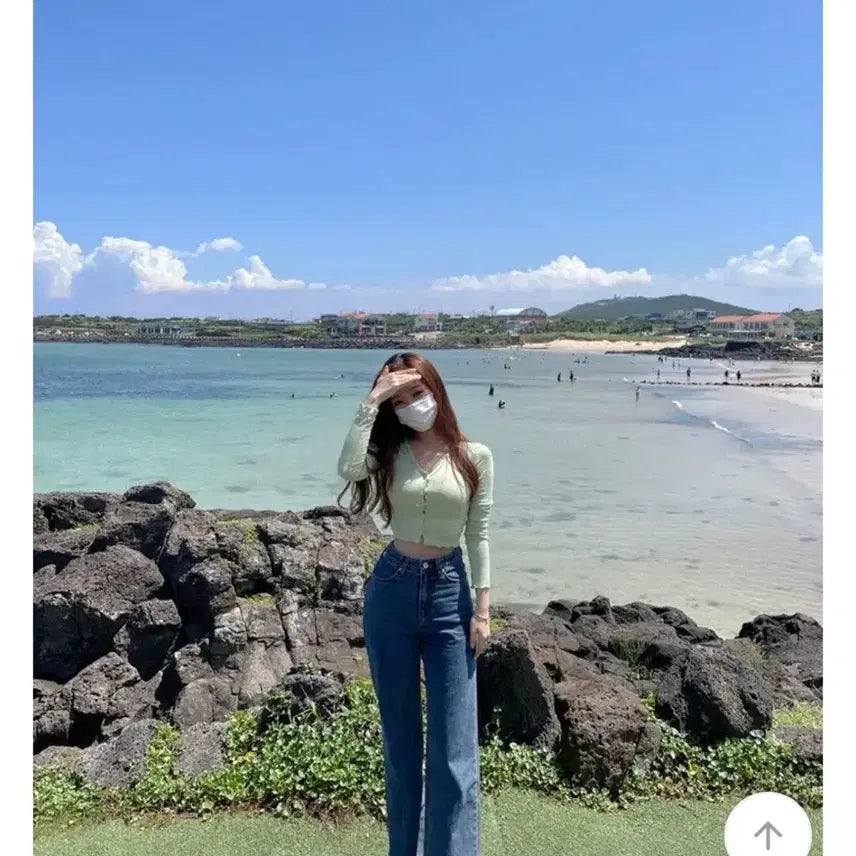 [SOLD OUT] 에이블리 유니콩 허리 들뜸 없는 롱다리핏 와이드 데님팬츠s