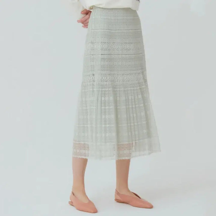 [BUNJANG] Jill Stuart Embroidered Lace Skirt (Size 55) / [거의 새것] 질스튜어트 자수 레이스 스커트(55)