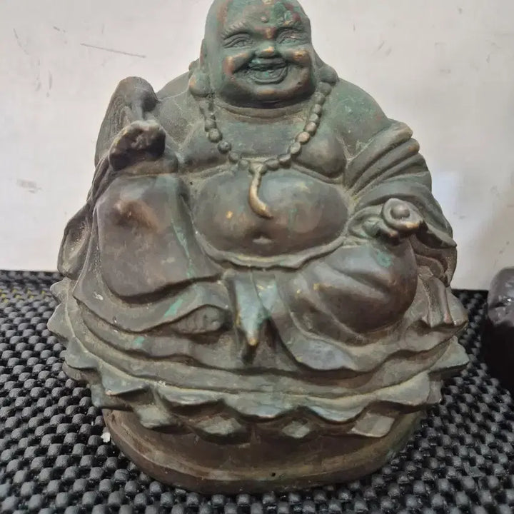 [BUNJANG] Pot-bellied Monk Statue (Porcelain, Bronze, Wood) / 소장품 포대화상 3분 (도자기청동 나무)