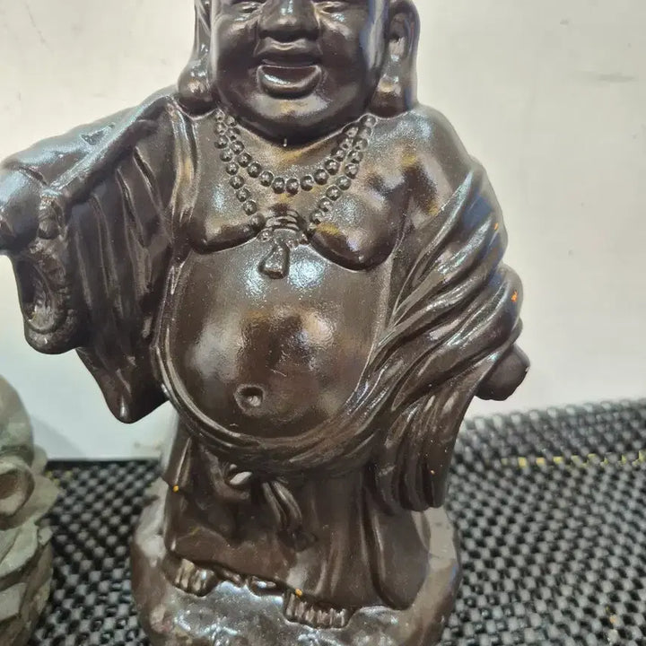 [BUNJANG] Pot-bellied Monk Statue (Porcelain, Bronze, Wood) / 소장품 포대화상 3분 (도자기청동 나무)