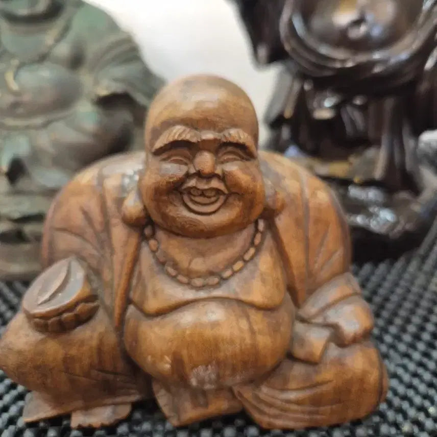 [BUNJANG] Pot-bellied Monk Statue (Porcelain, Bronze, Wood) / 소장품 포대화상 3분 (도자기청동 나무)