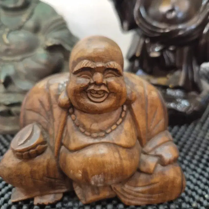 [BUNJANG] Pot-bellied Monk Statue (Porcelain, Bronze, Wood) / 소장품 포대화상 3분 (도자기청동 나무)