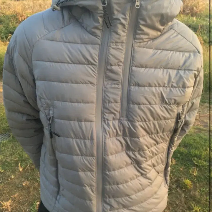 [BUNJANG] NEJOO Gray Lightweight Hooded Jacket / 느좋 회색 후드 경량패딩
