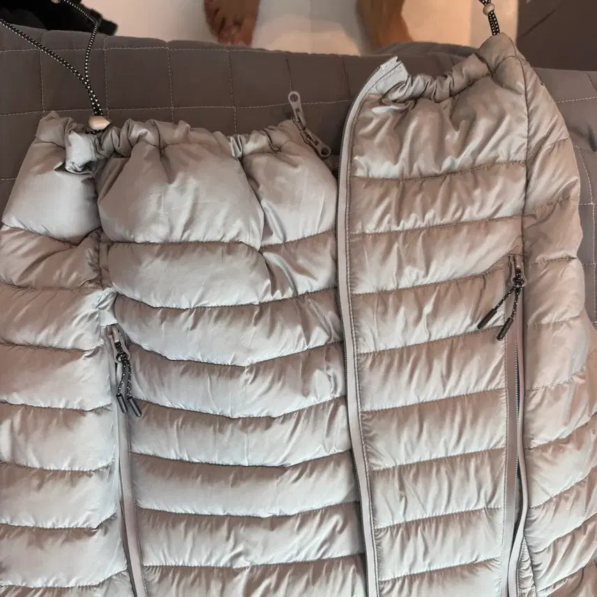 [BUNJANG] NEJOO Gray Lightweight Hooded Jacket / 느좋 회색 후드 경량패딩