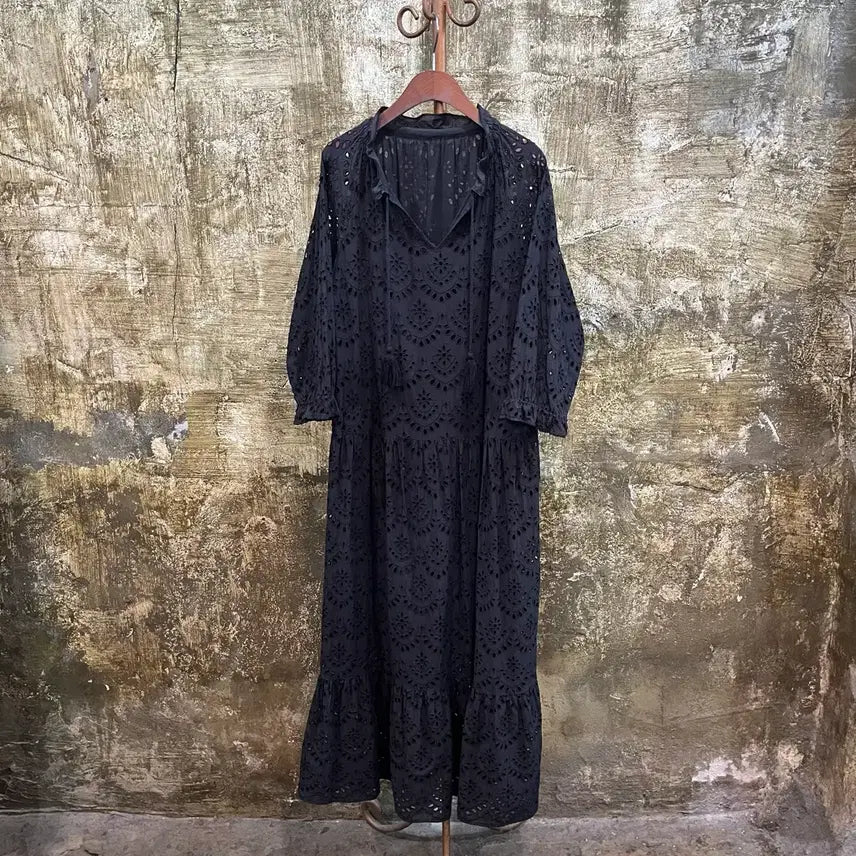 [BUNJANG] Beams Punching Texture Long Dress / 빔즈 beams 펀칭 텍스처 롱 원피스