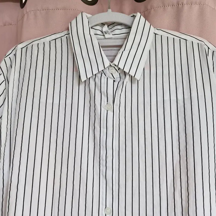 [BUNJANG] White Striped Shirt / 화이트 스트라이프 셔츠 남방