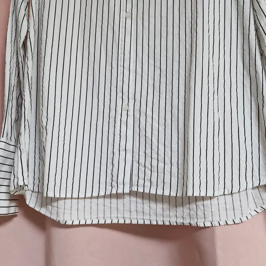 [BUNJANG] White Striped Shirt / 화이트 스트라이프 셔츠 남방
