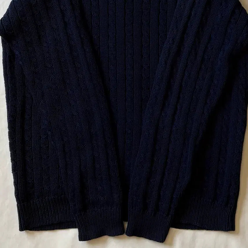 [BUNJANG] Polo Ralph Lauren Navy Cable Knit Cardigan / [M/44-55] 폴로 랄프로렌 네이비 꽈배기 니트 가디건