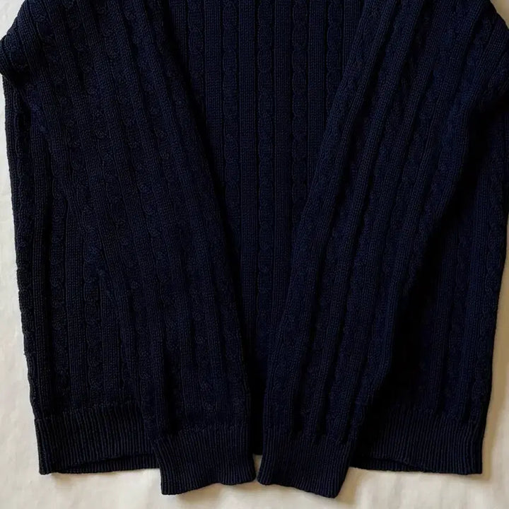 [BUNJANG] Polo Ralph Lauren Navy Cable Knit Cardigan / [M/44-55] 폴로 랄프로렌 네이비 꽈배기 니트 가디건