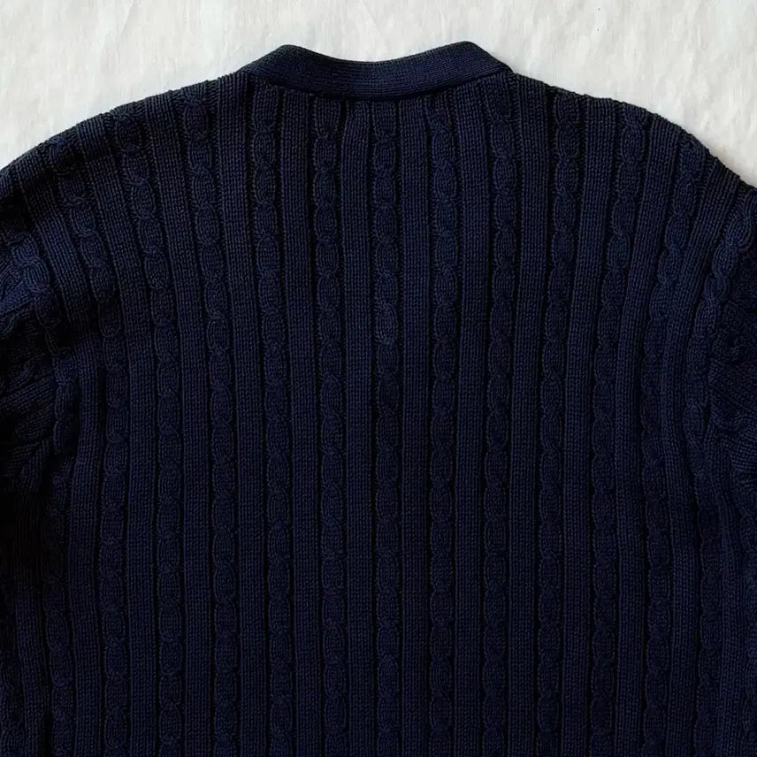 [BUNJANG] Polo Ralph Lauren Navy Cable Knit Cardigan / [M/44-55] 폴로 랄프로렌 네이비 꽈배기 니트 가디건