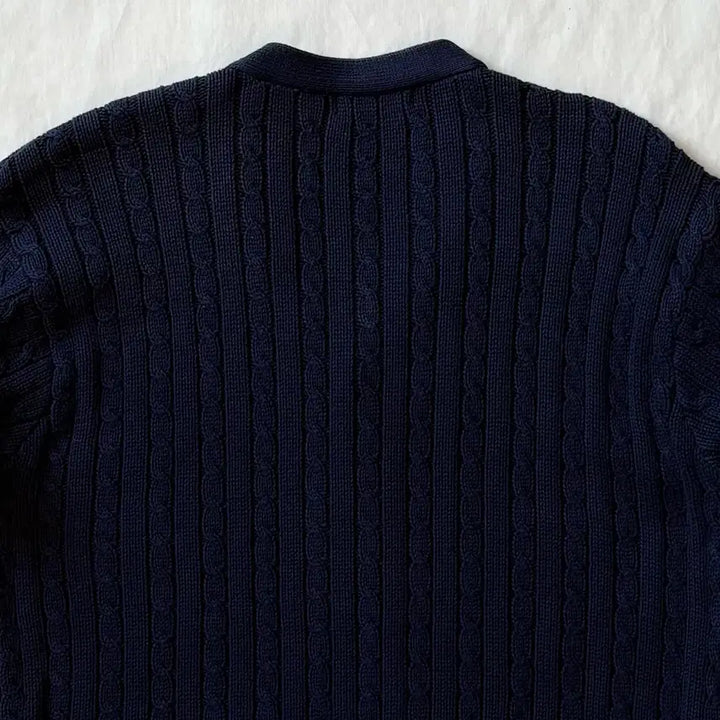 [BUNJANG] Polo Ralph Lauren Navy Cable Knit Cardigan / [M/44-55] 폴로 랄프로렌 네이비 꽈배기 니트 가디건